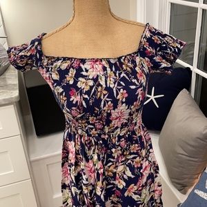 {xhilaration} Off the shoulder floral  mini  dress